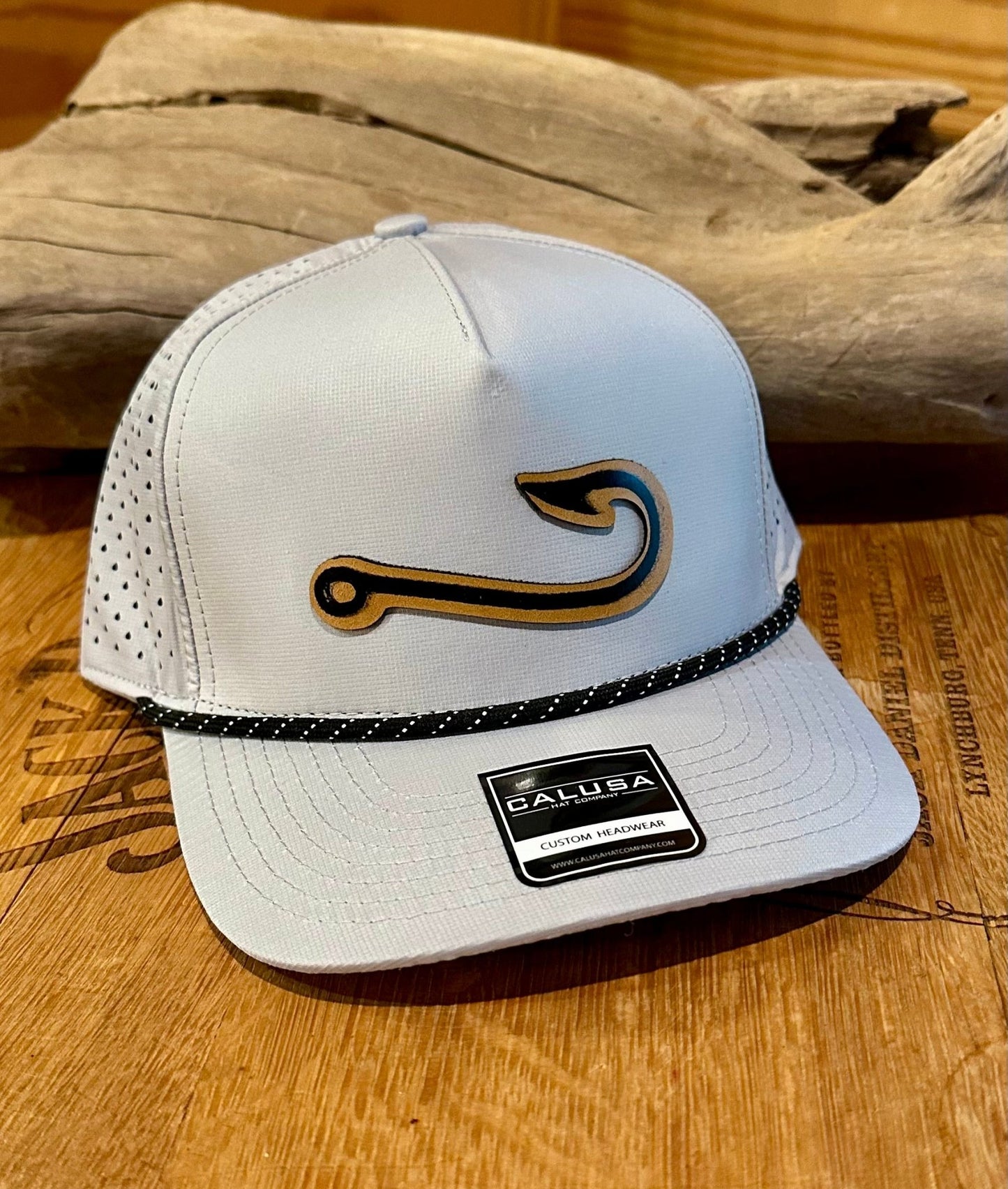 (2) WATERPROOF CAP WITH LEATHER FISHING PATCH - CountryFide Custom Accessories and Outdoors