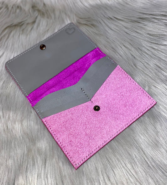 The Riley Leather Wallet in Pink - CountryFide Custom Accessories and Outdoors