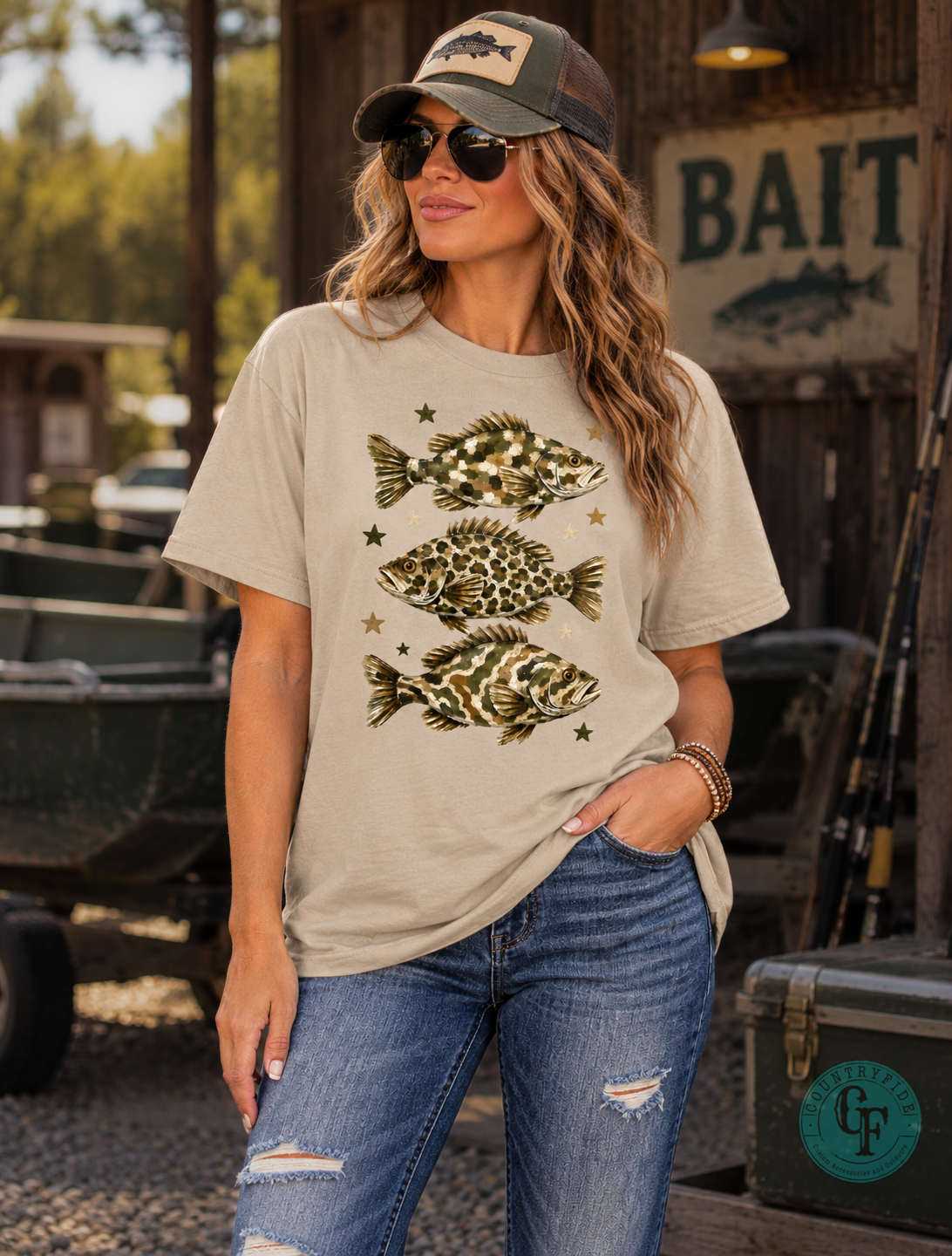 PREPPY CAMO FISH TEE