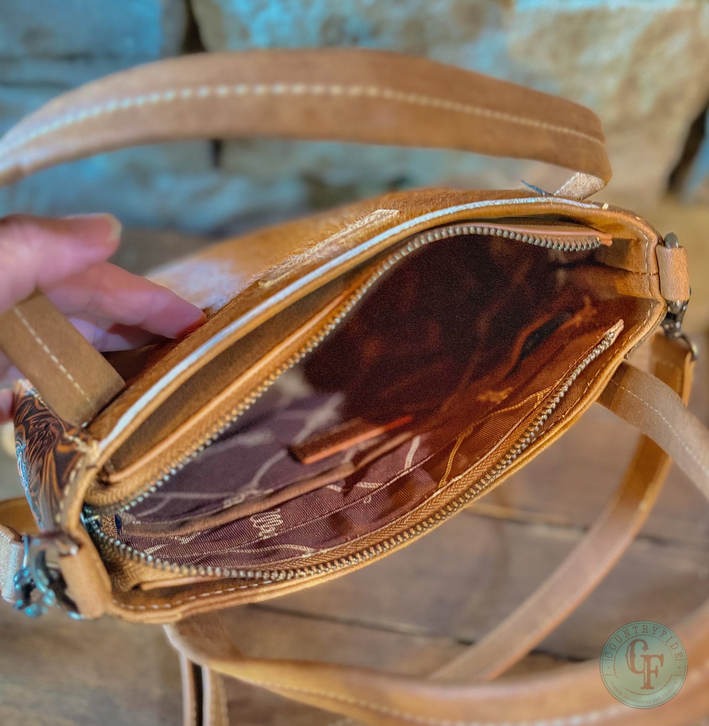 Wrangler Genuine Hair-On Cowhide Tote/Crossbody - Brown
