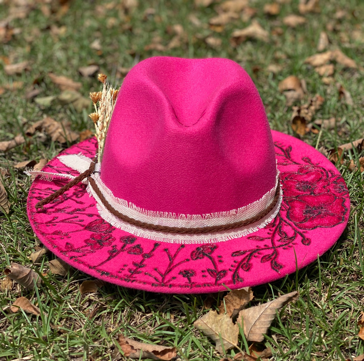 FLORAL PRETTY IN PINK FEDORA - CountryFide Custom Accessories and Outdoors