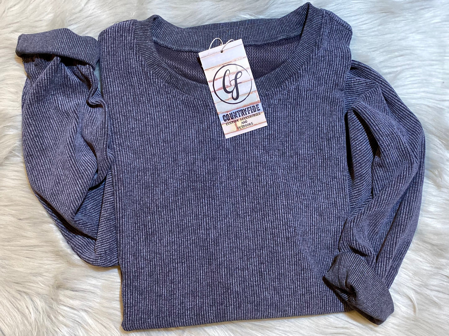 CORDED CREW SWEATSHIRT - Slate - CountryFide Custom Accessories and Outdoors
