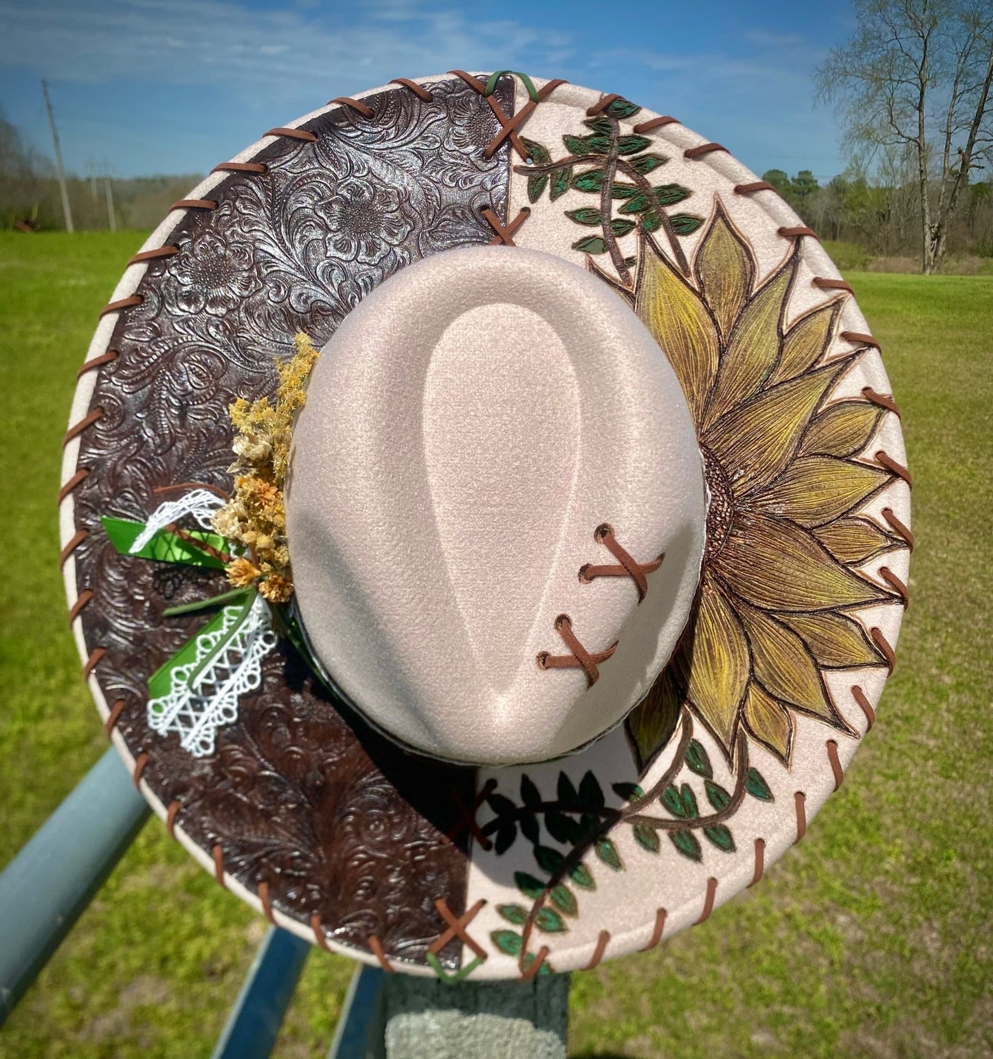ANABELLE SUNFLOWER FEDORA - CountryFide Custom Accessories and Outdoors