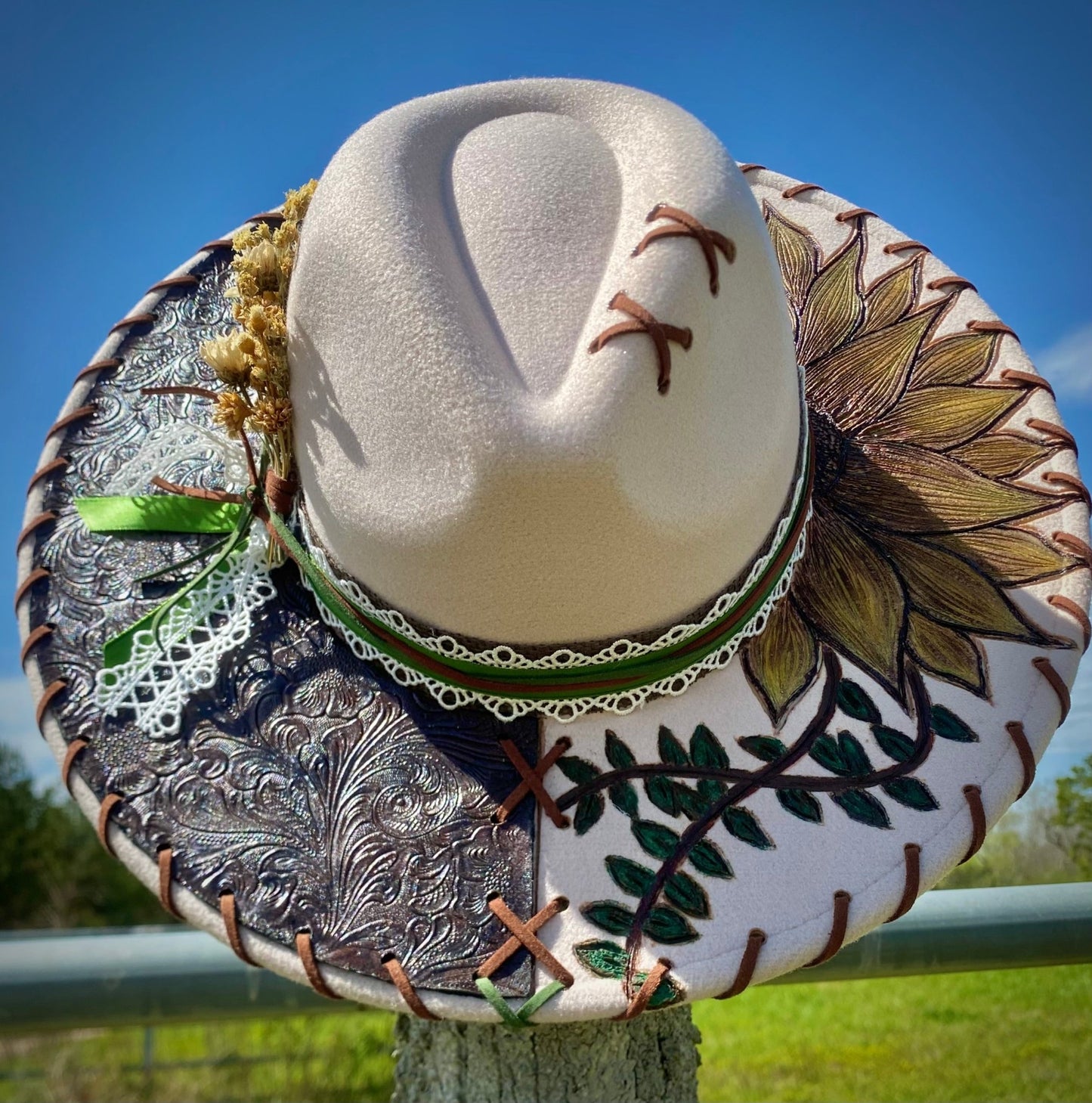 ANABELLE SUNFLOWER FEDORA - CountryFide Custom Accessories and Outdoors