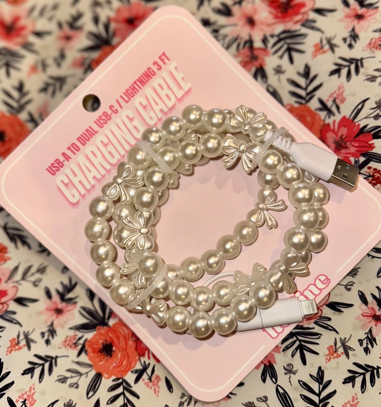Bow and Pearl Chargers - Multi iPhone and C - CountryFide Custom Accessories and Outdoors
