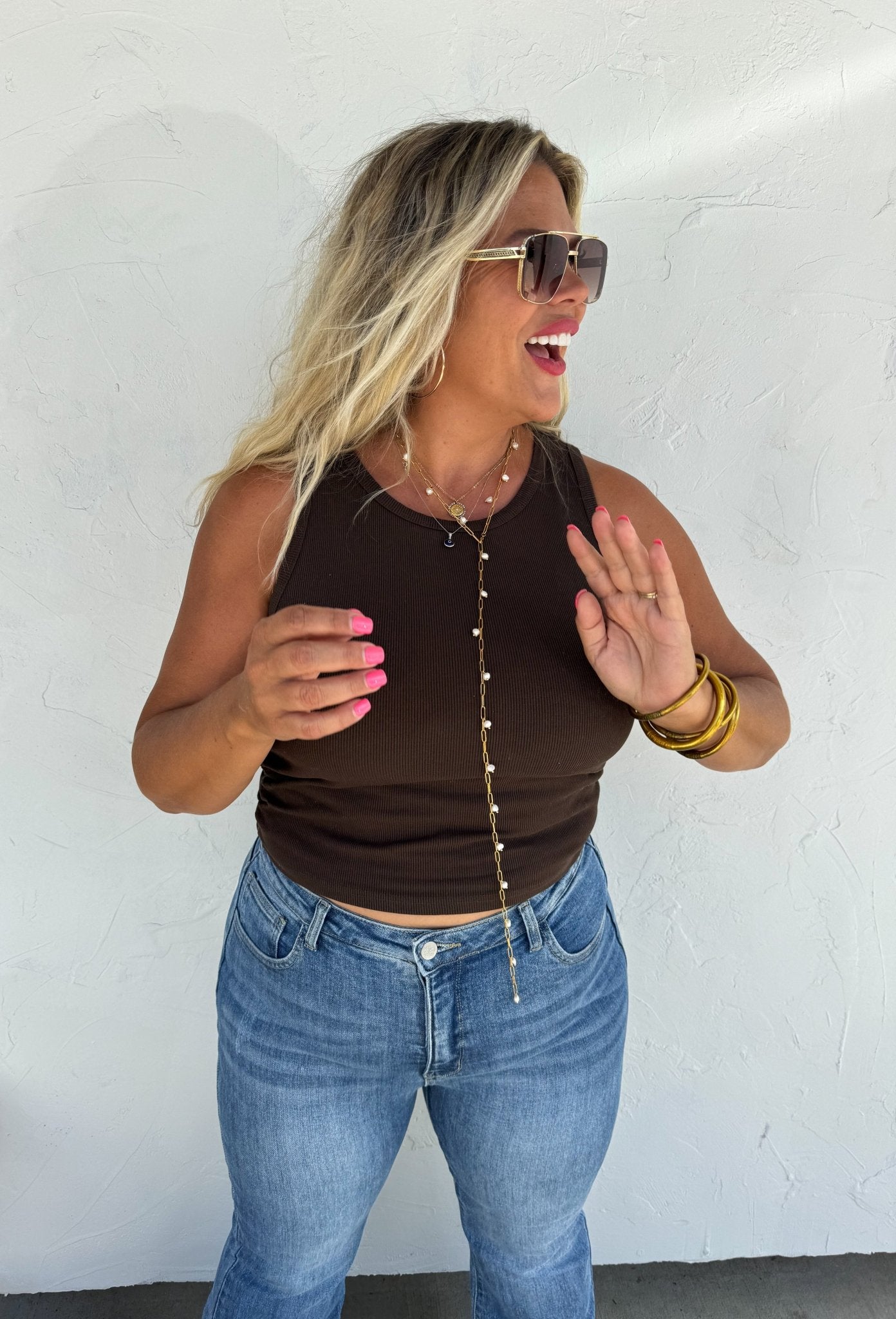 BROWN TAYLOR RIBBED TANK - CountryFide Custom Accessories and Outdoors