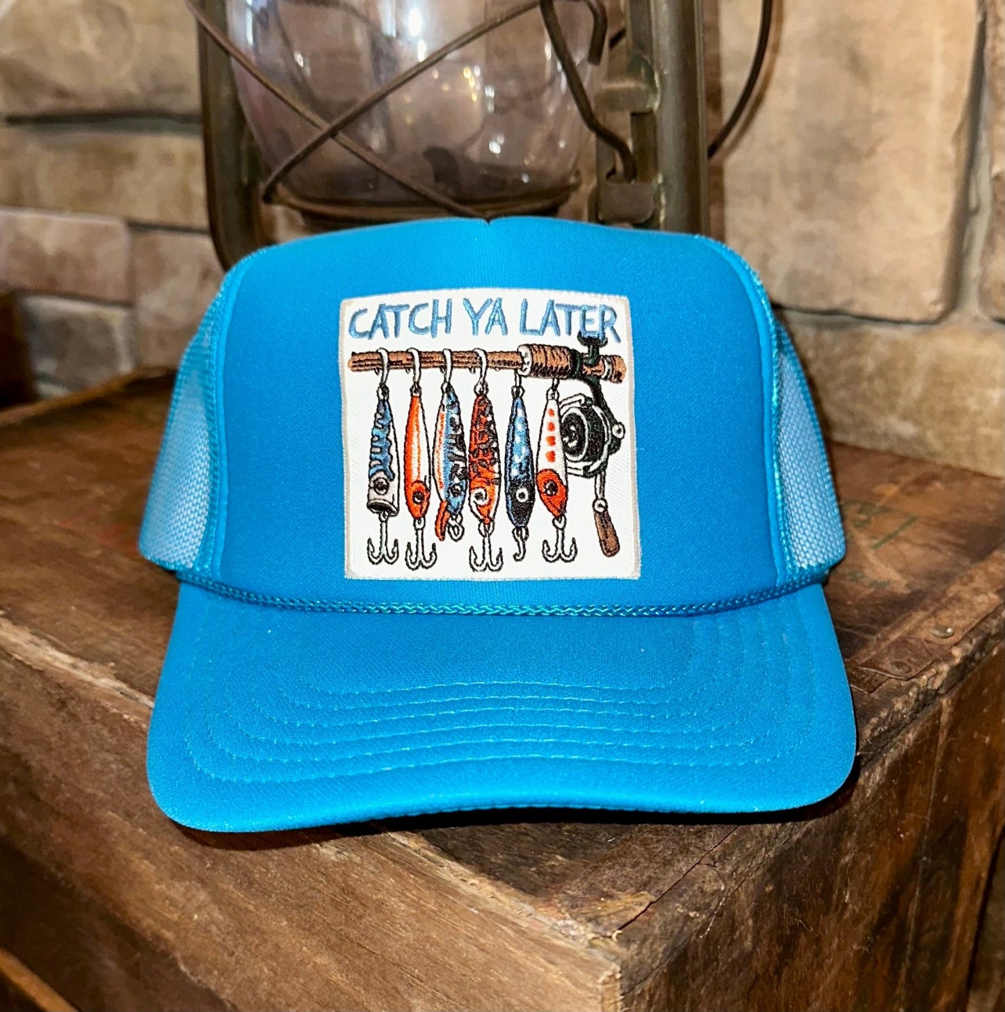 CATCH YA LATER FISHING PATCH TRUCKER HAT - CountryFide Custom Accessories and Outdoors