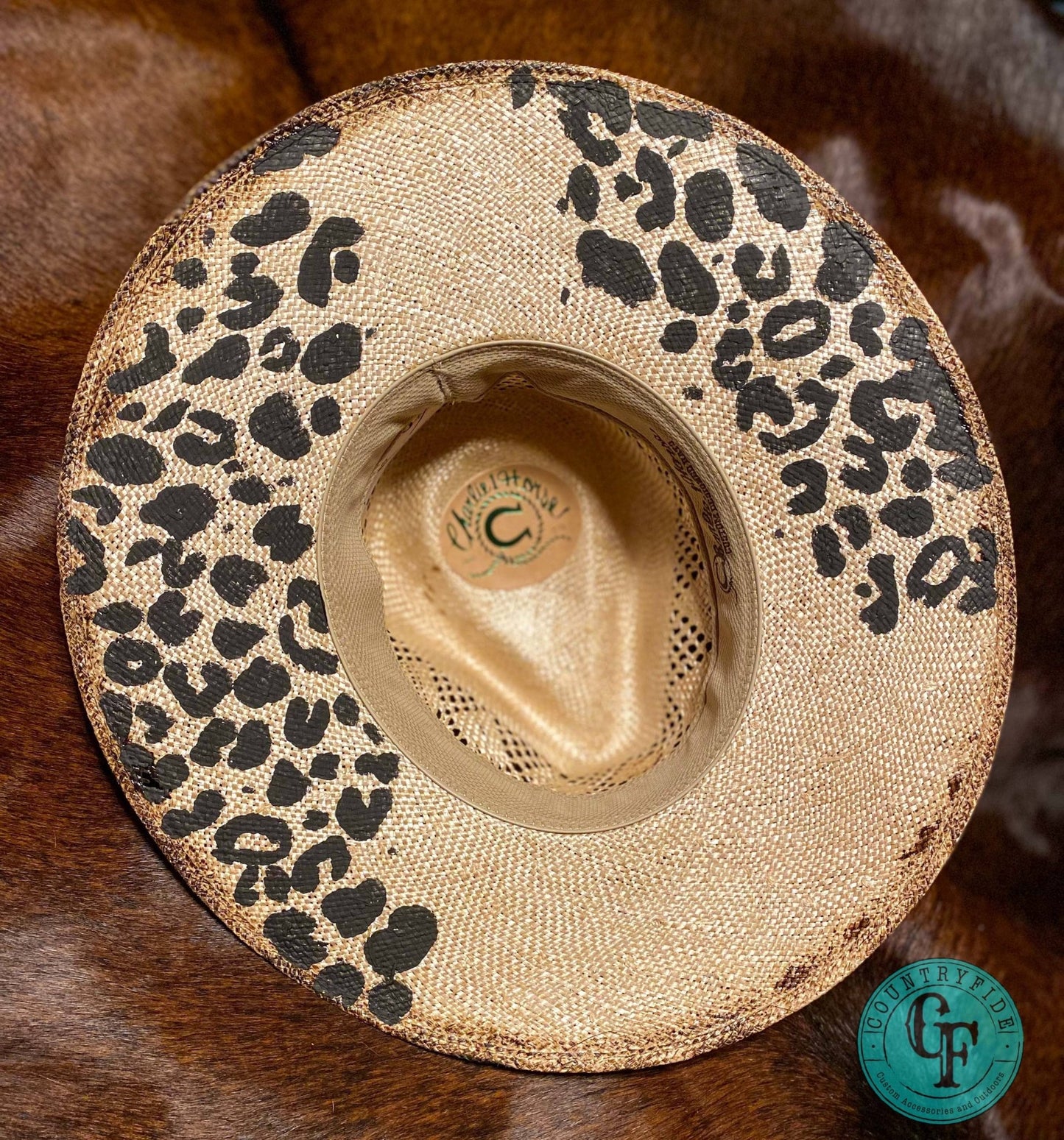 CHARLIE 1 HORSE LEOPARD STRAW HAT - CountryFide Custom Accessories and Outdoors