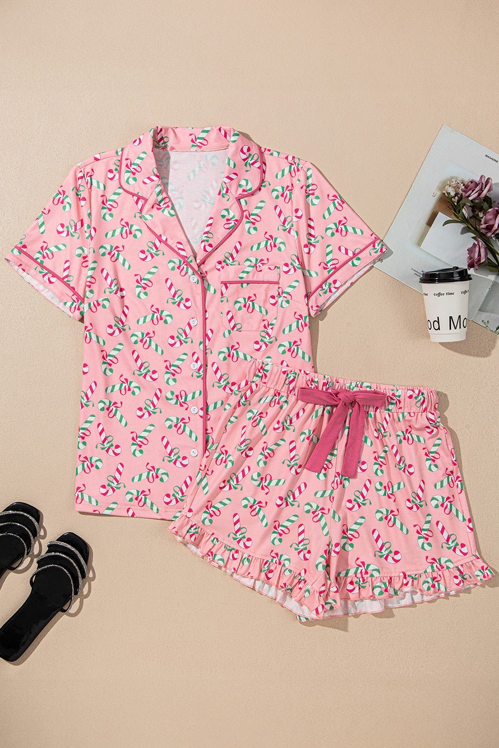 Christmas Candy Cane Pocketed Knotted Pajama Set - CountryFide Custom Accessories and Outdoors