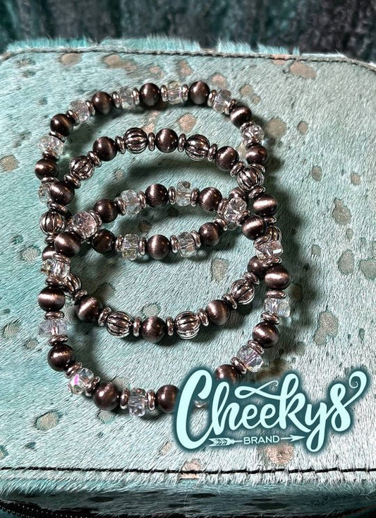 Clear Sparkle Navajo Pearl 3pc Bracelets - CountryFide Custom Accessories and Outdoors