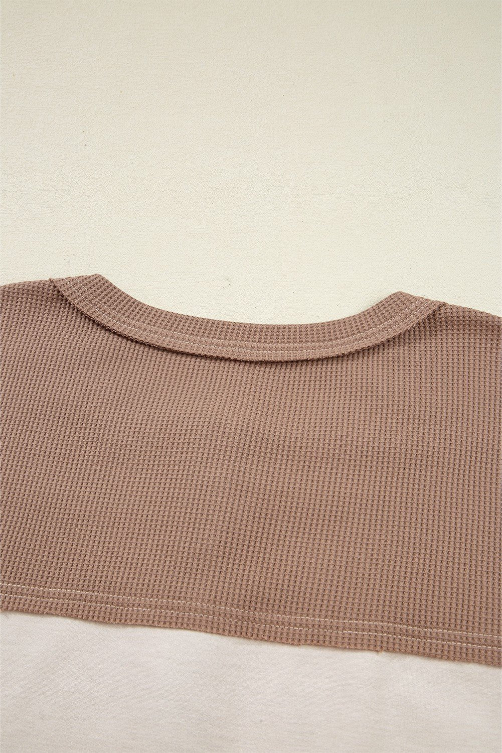 Color Block Waffled Patchwork Loose Henley Top - CountryFide Custom Accessories and Outdoors