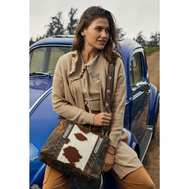 Cornell Rose Leather & Hairon Bag by Myra - CountryFide Custom Accessories and Outdoors