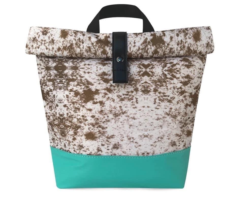 COW PRINT WITH TEAL TRIM COOLERS - CountryFide Custom Accessories and Outdoors