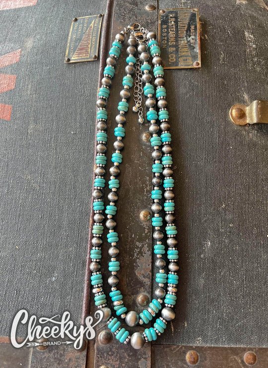 Double Turquoise Navajo Bead Necklaces - CountryFide Custom Accessories and Outdoors