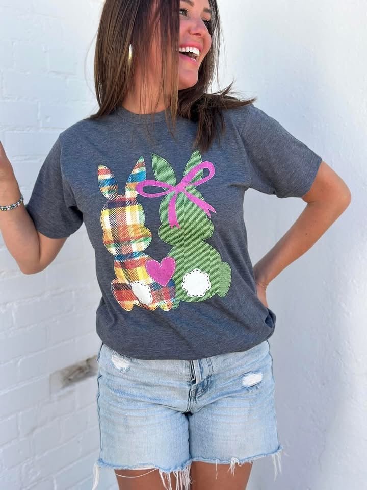 EASTER BUNNY PATCHWORK TEE - CountryFide Custom Accessories and Outdoors