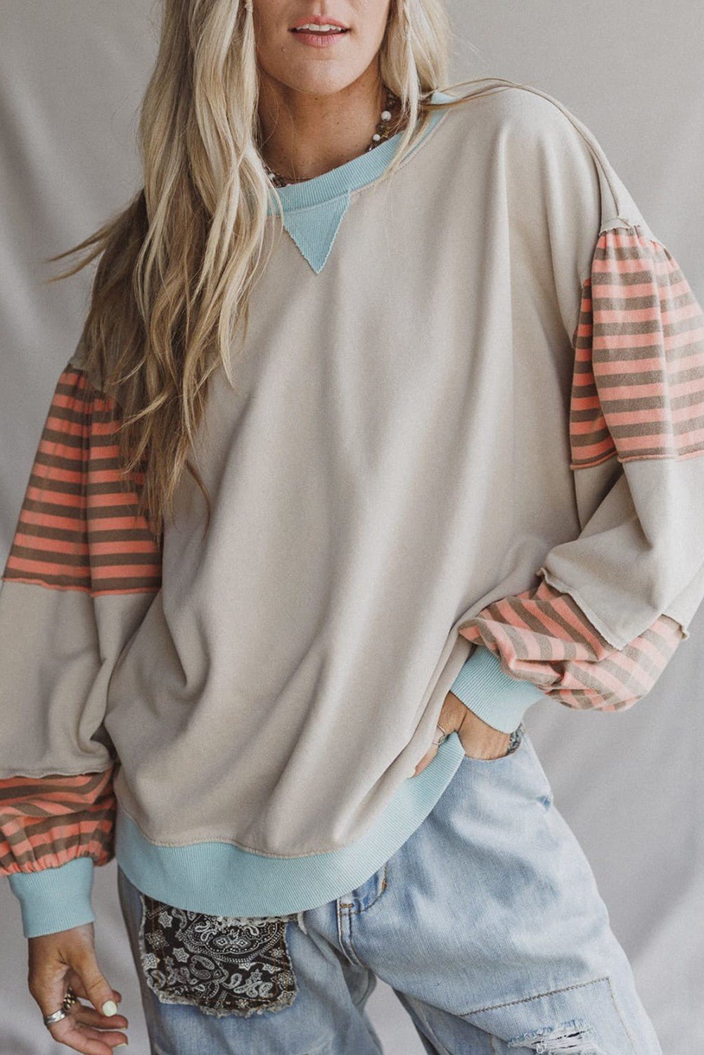 Jet Stream Striped Colorblock Patchwork Sweatshirt - CountryFide Custom Accessories and Outdoors