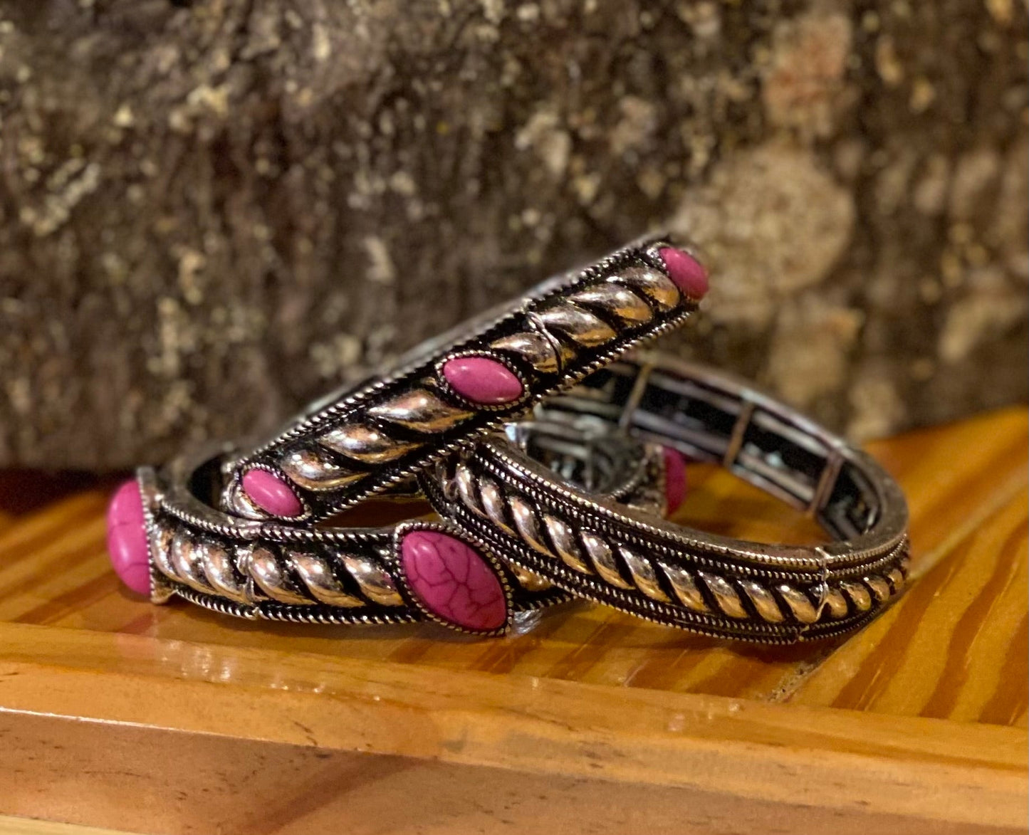 JOSEPHINE STACK STRETCH BRACELETS IN PINK AND TURQUOISE - CountryFide Custom Accessories and Outdoors