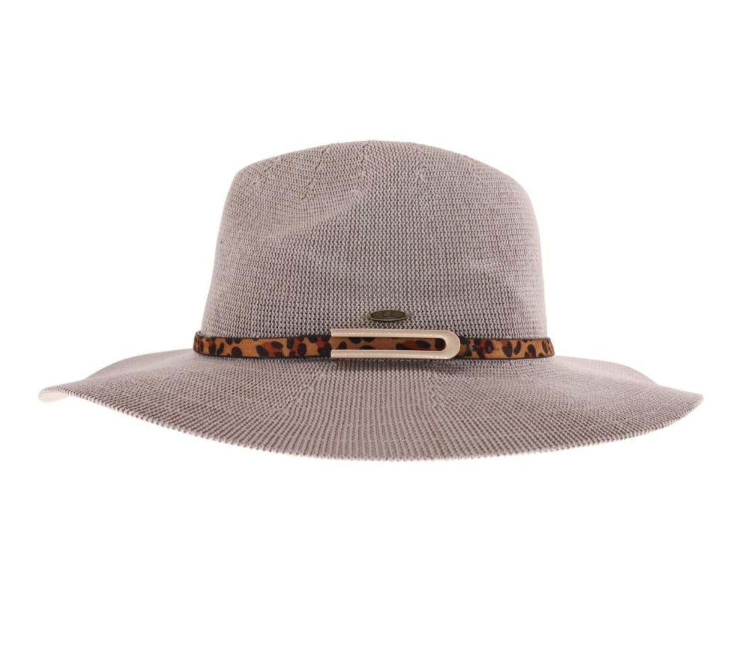 Knit Leopard Buckle Band C.C Panama Hat - CountryFide Custom Accessories and Outdoors