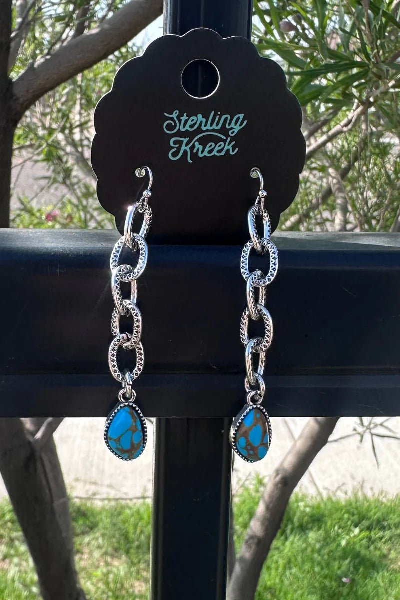 LINKED IN TURQUOISE EARRINGS - CountryFide Custom Accessories and Outdoors