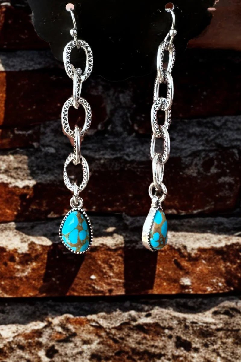 LINKED IN TURQUOISE EARRINGS - CountryFide Custom Accessories and Outdoors