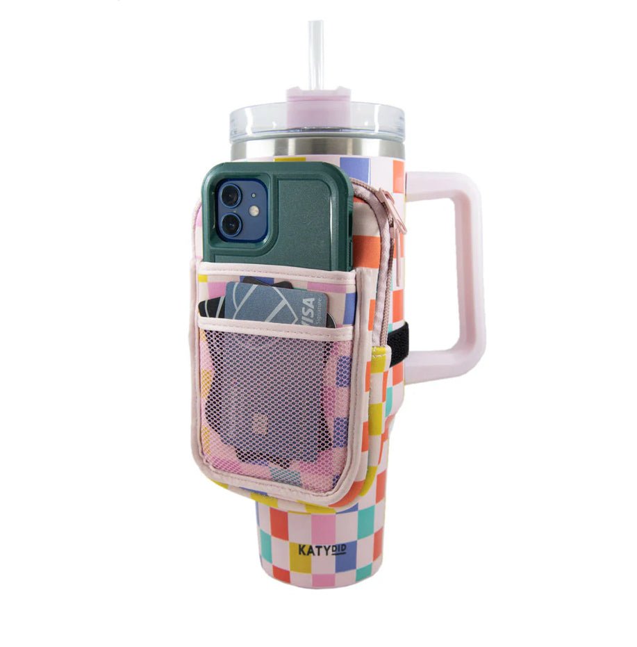 MULTICOLORED CHECKERED 40oz WITH MATCHING ZIPPER POUCH - CountryFide Custom Accessories and Outdoors