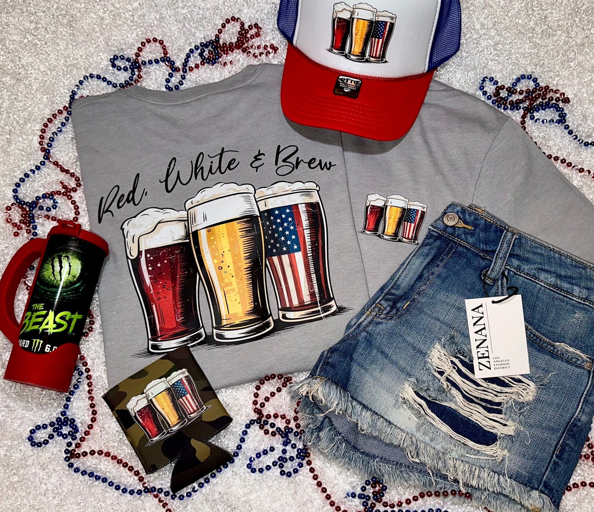 RED, WHITE AND BREW TRUCKER - CountryFide Custom Accessories and Outdoors