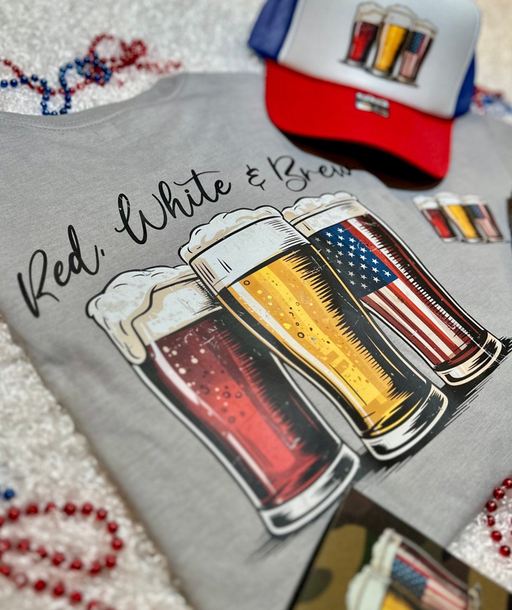 RED, WHITE AND BREW TRUCKER - CountryFide Custom Accessories and Outdoors