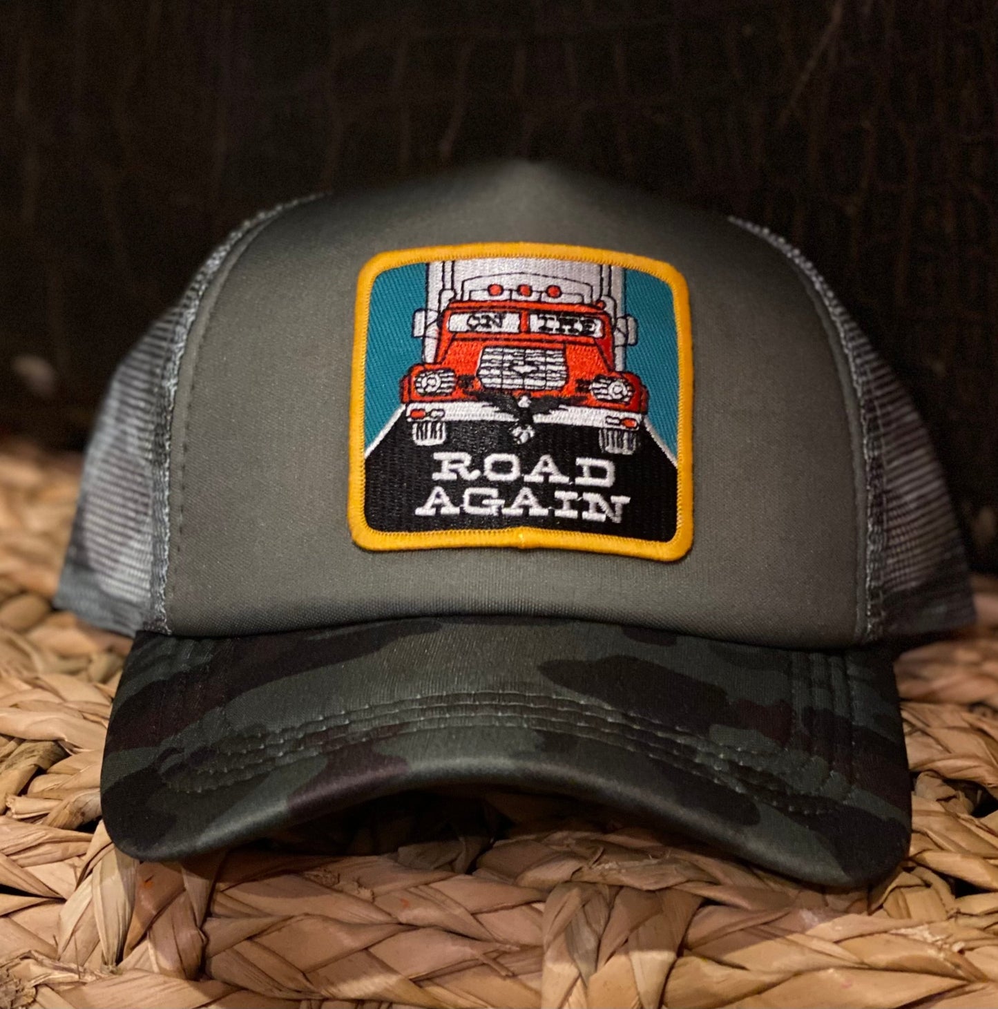 ROAD AGAIN CAMO FOAM FRONT CAP - CountryFide Custom Accessories and Outdoors