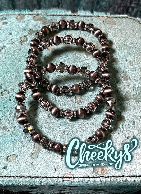 Smokey Black Sparkle Navajo Pearl 3pc Bracelets - CountryFide Custom Accessories and Outdoors