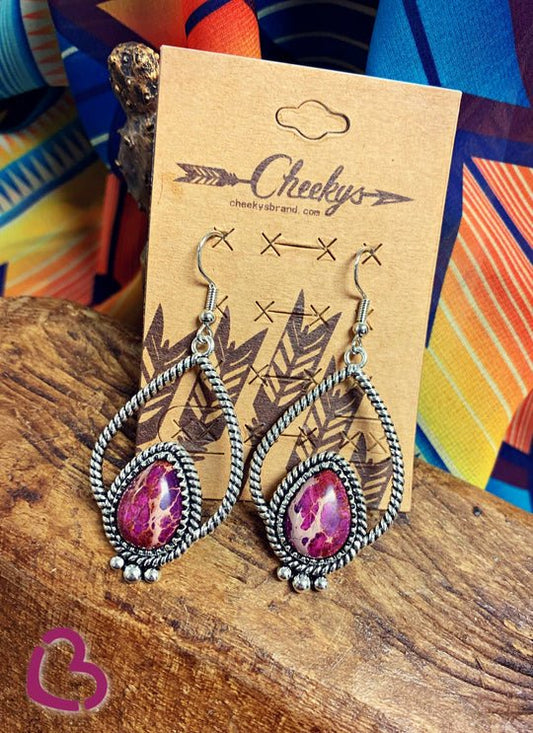 The Castleford Teardrop Earrings in Purple - CountryFide Custom Accessories and Outdoors