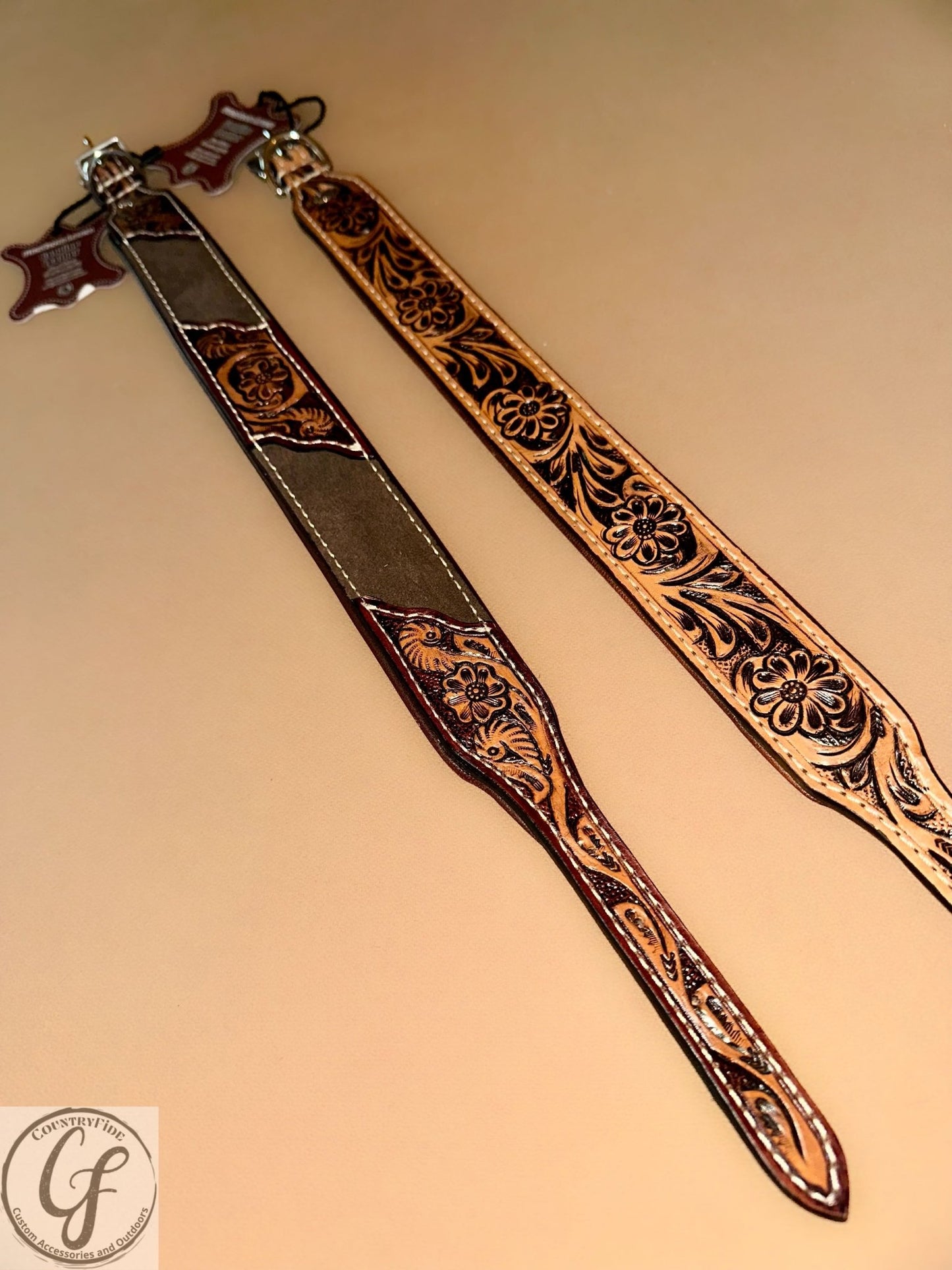 TOOLED GENUINE LEATHER DOG COLLAR - CountryFide Custom Accessories and Outdoors