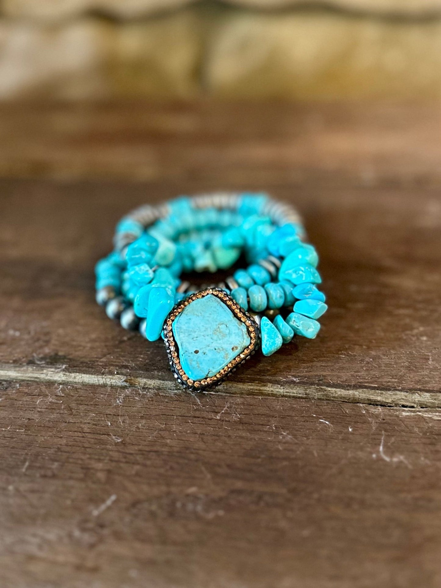 TURQUOISE AND NAVIJO STACK STRETCH BRACELETS - CountryFide Custom Accessories and Outdoors