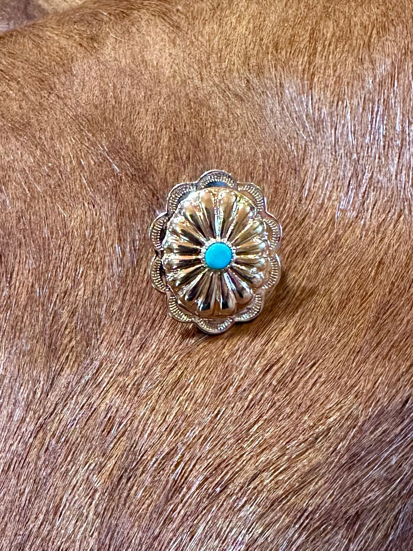 TURQUOISE CONCHO ADJUSTABLE RING - CountryFide Custom Accessories and Outdoors