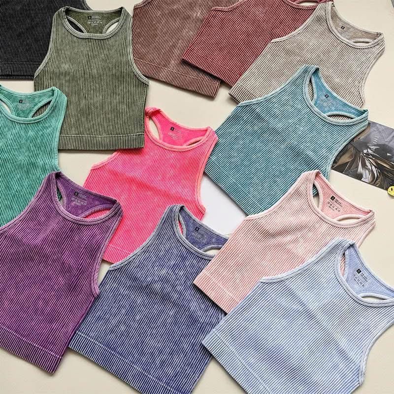 WASHED KNIT RIBBED CROPPED RACER TANK - **Preorder - CountryFide Custom Accessories and Outdoors