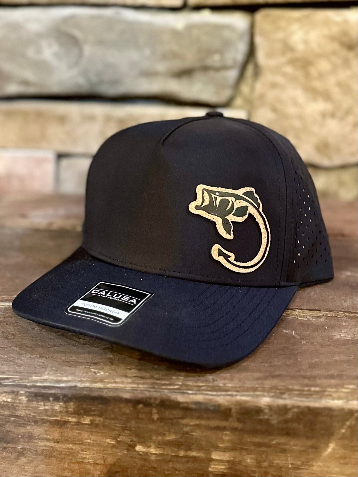 WATERPROOF CAP WITH LEATHER FISHING PATCH - CountryFide Custom Accessories and Outdoors