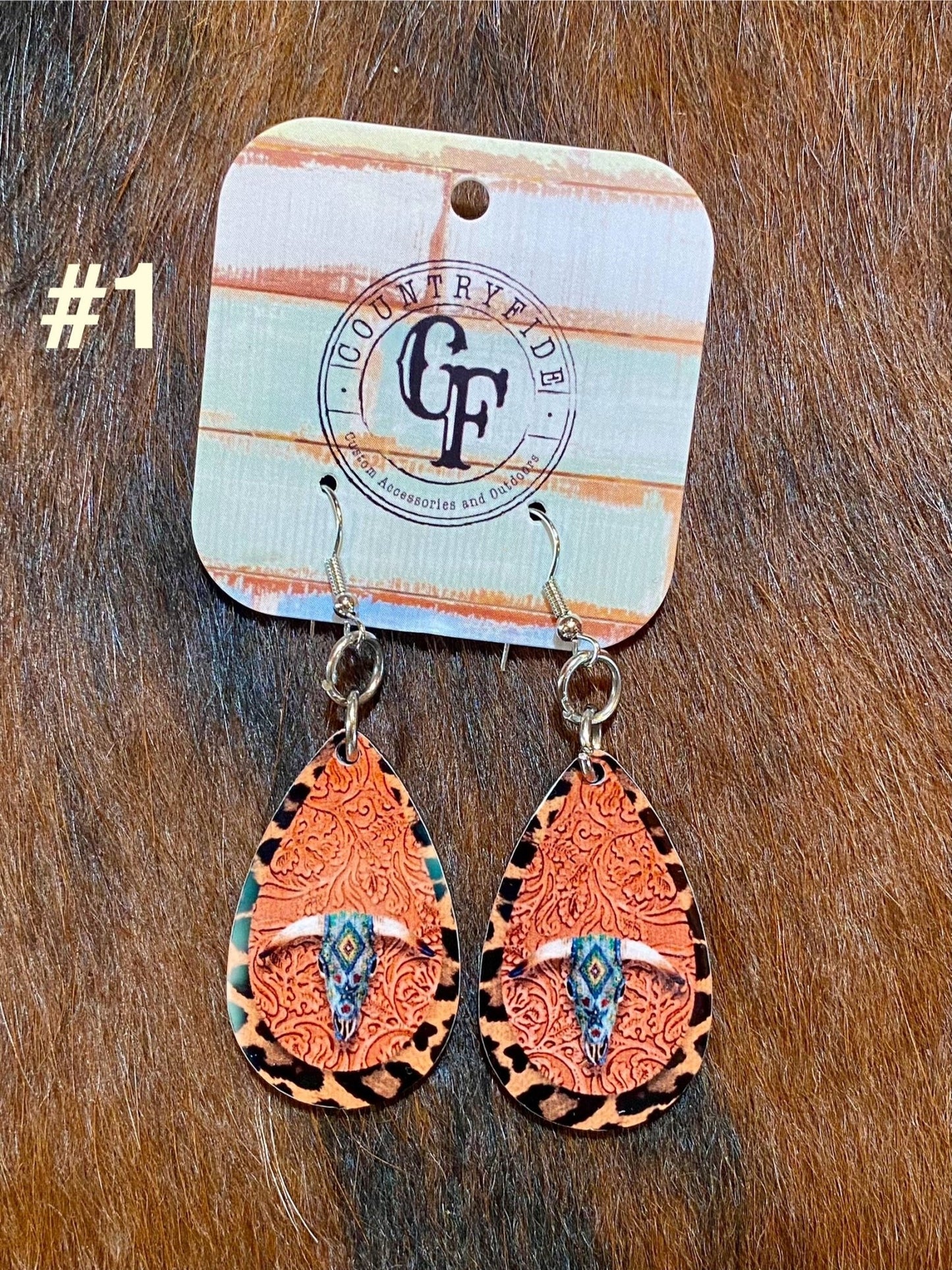 WESTERN TEARDROP EARRINGS - CountryFide Custom Accessories and Outdoors