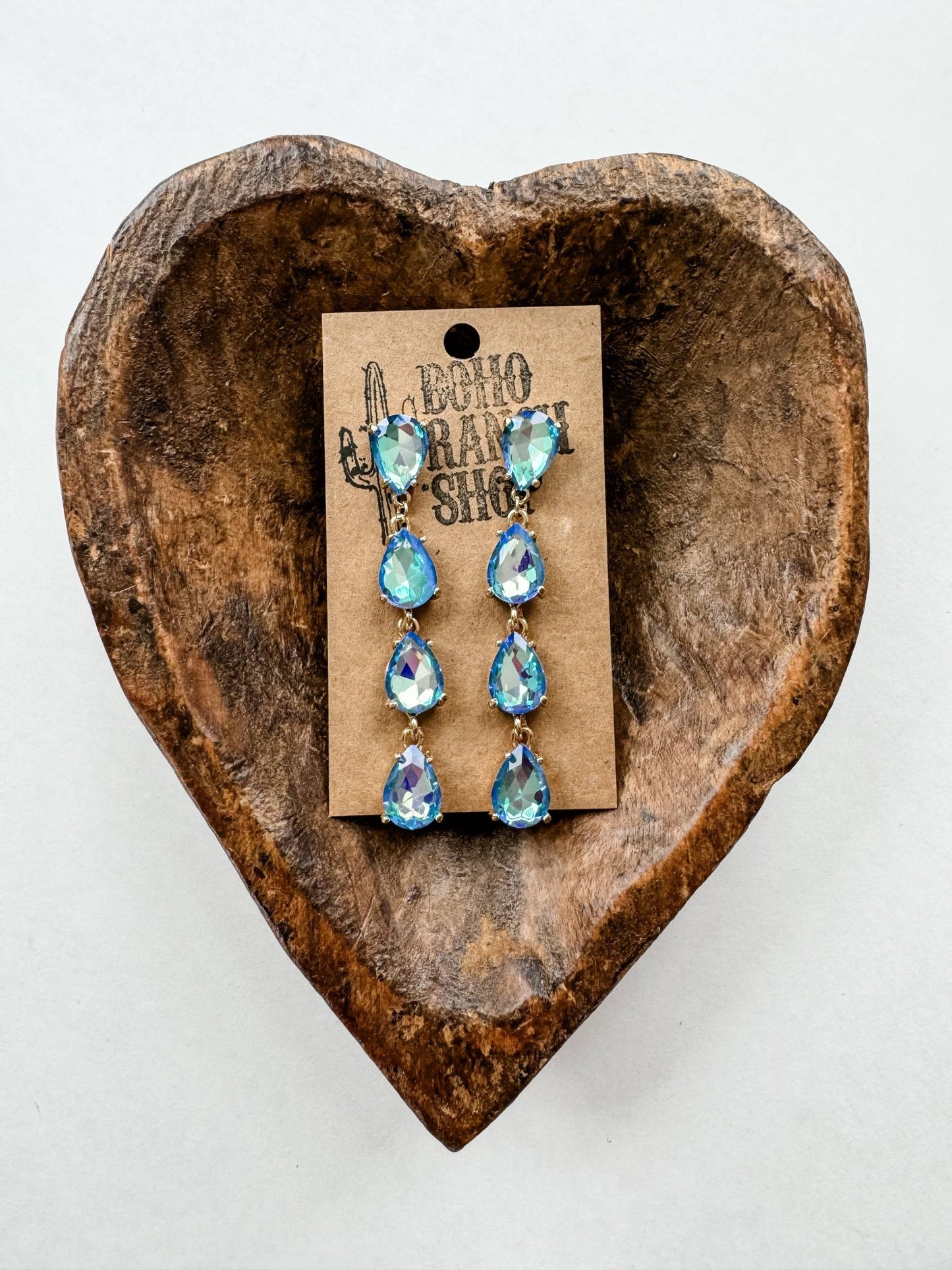 Western Teardrop Glass Stone Earrings - CountryFide Custom Accessories and Outdoors