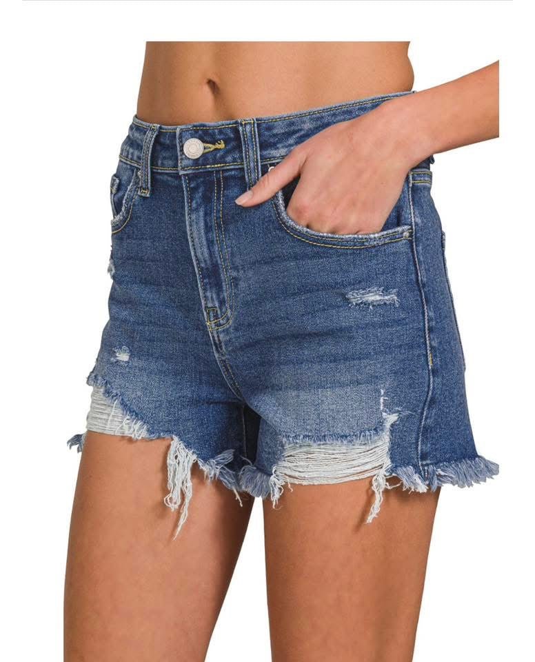 Zenana Distressed Denim Shorts - CountryFide Custom Accessories and Outdoors