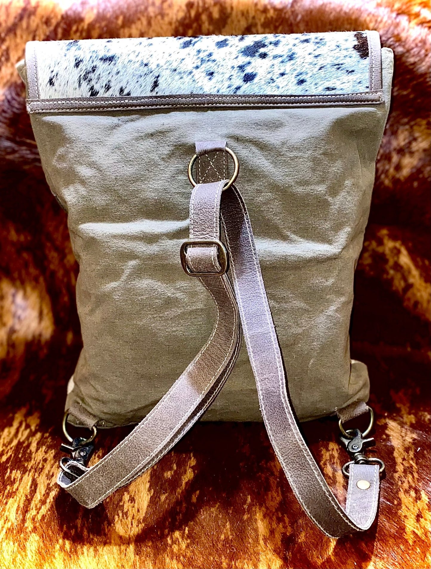 AZTEC BLUES HAIR ON HIDE BACKPACK - CountryFide Custom Accessories and Outdoors