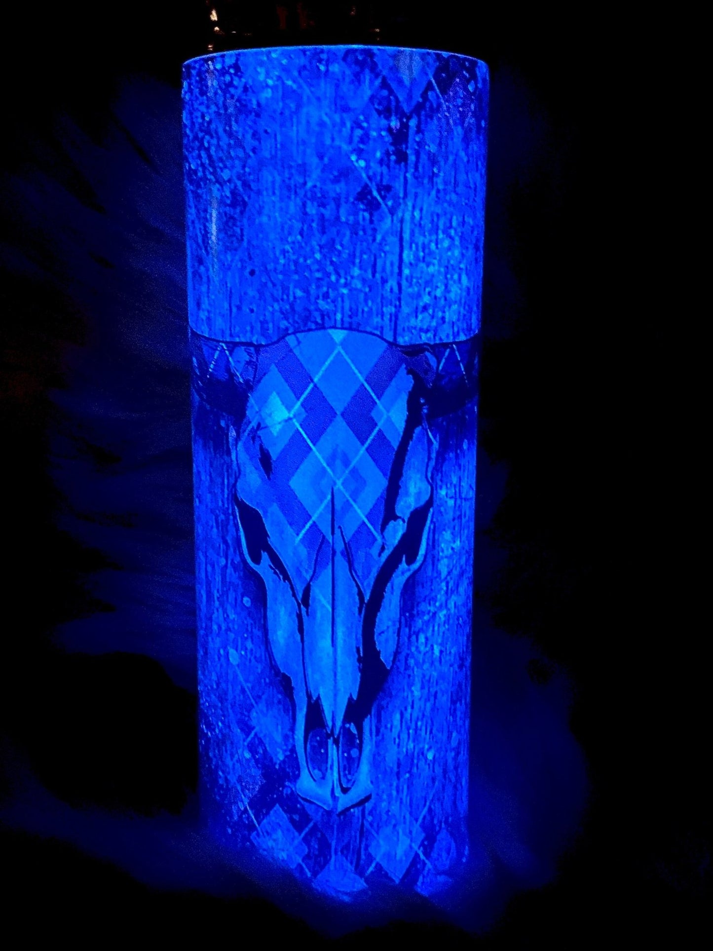 Aztec Hide Bull Skull Glow In Dark - CountryFide Custom Accessories and Outdoors