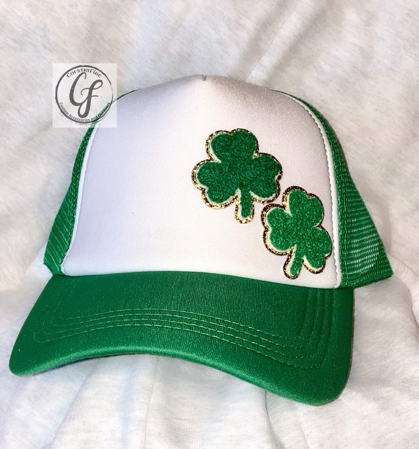 CLOVER CHENILLE PATCH FOAM FRONT CAP - CountryFide Custom Accessories and Outdoors