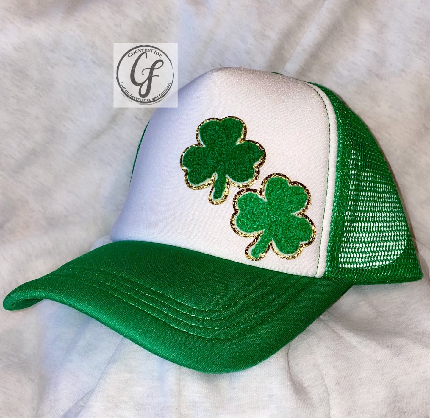 CLOVER CHENILLE PATCH FOAM FRONT CAP - CountryFide Custom Accessories and Outdoors