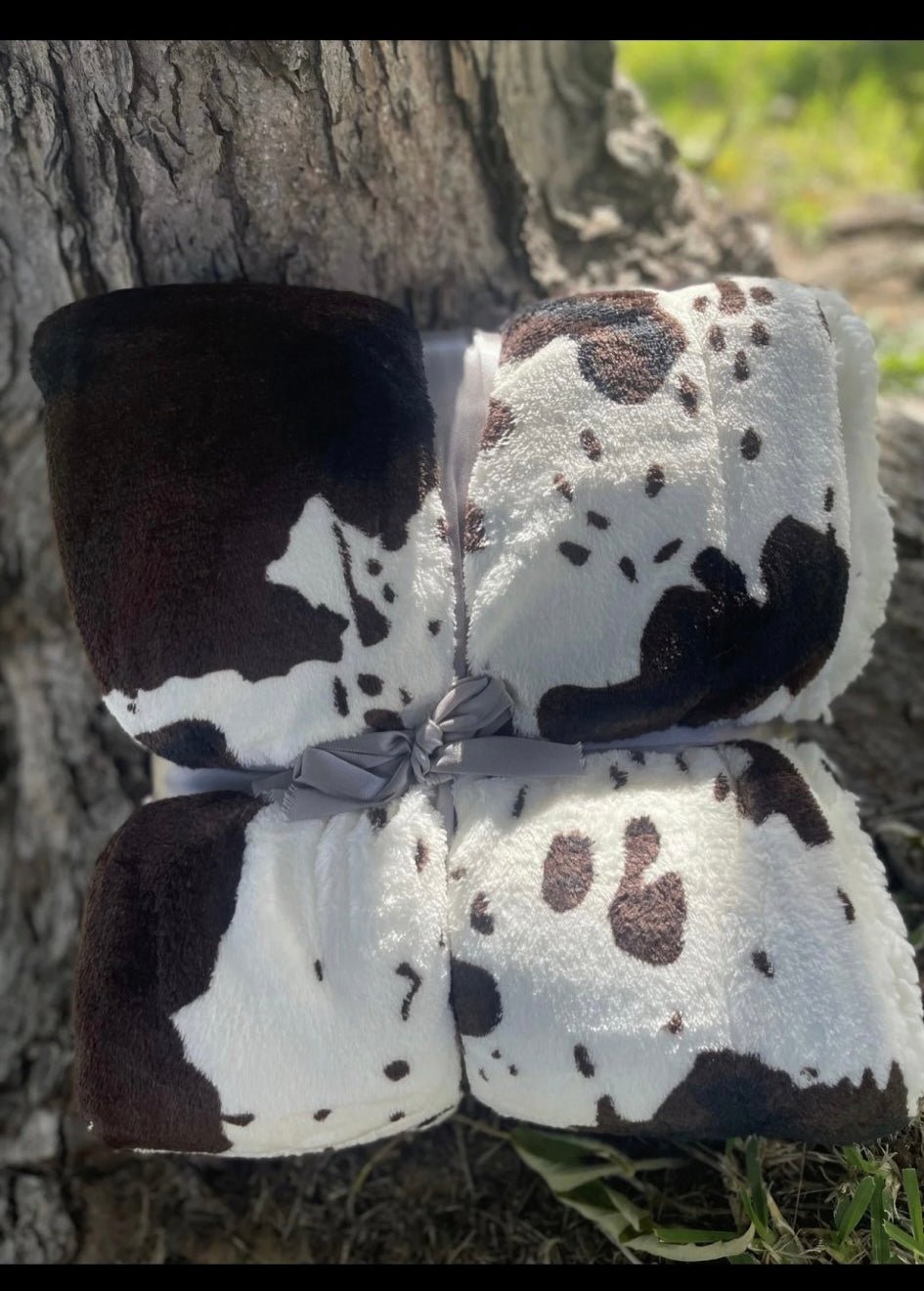 COW PRINT SHERPA BLANKET - CountryFide Custom Accessories and Outdoors