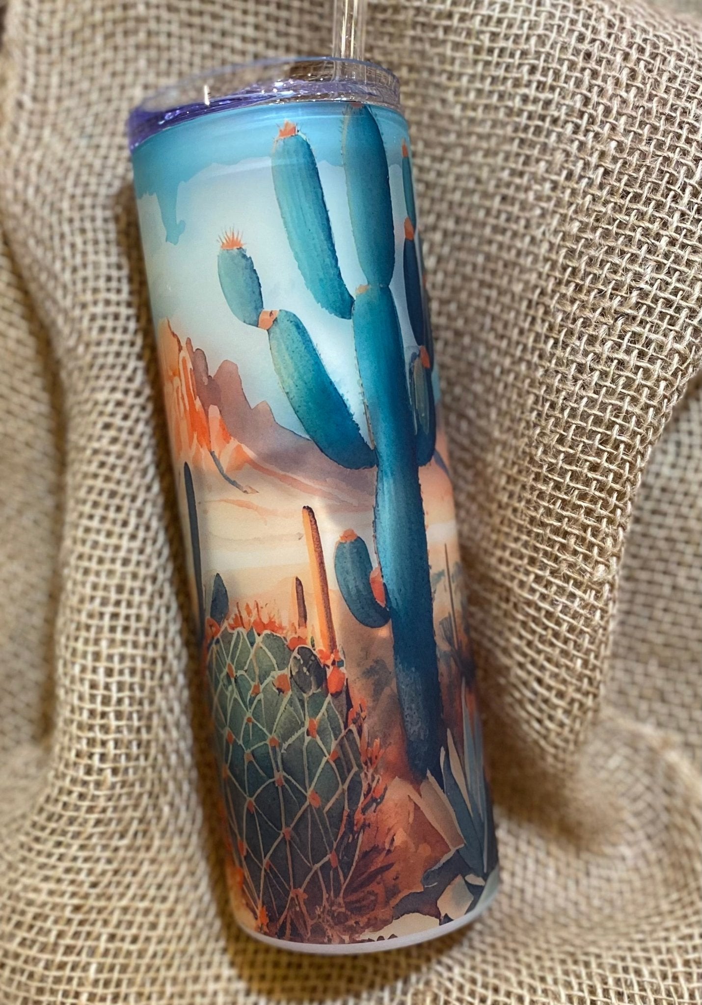 Desert Watercolor Glass Tumbler - CountryFide Custom Accessories and Outdoors