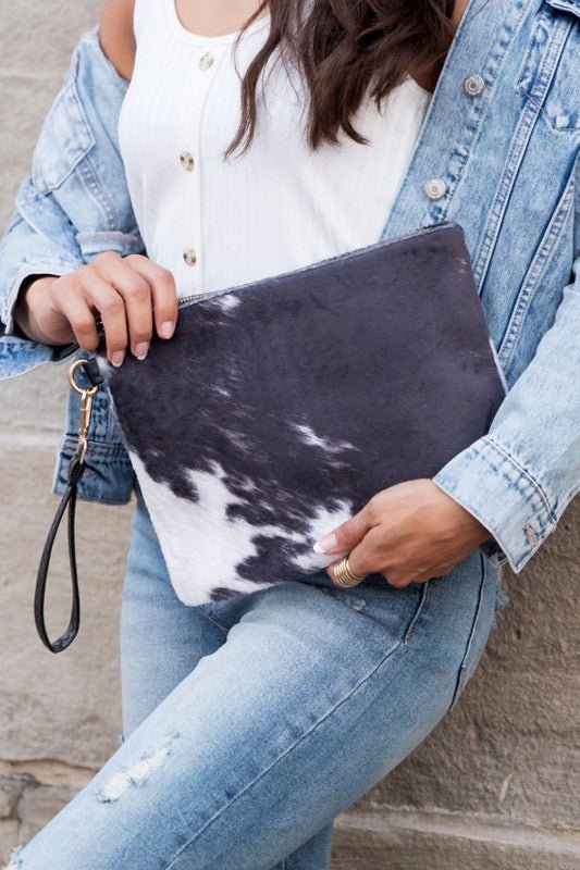 Faux Fur Cow Animal Print Clutch - CountryFide Custom Accessories and Outdoors