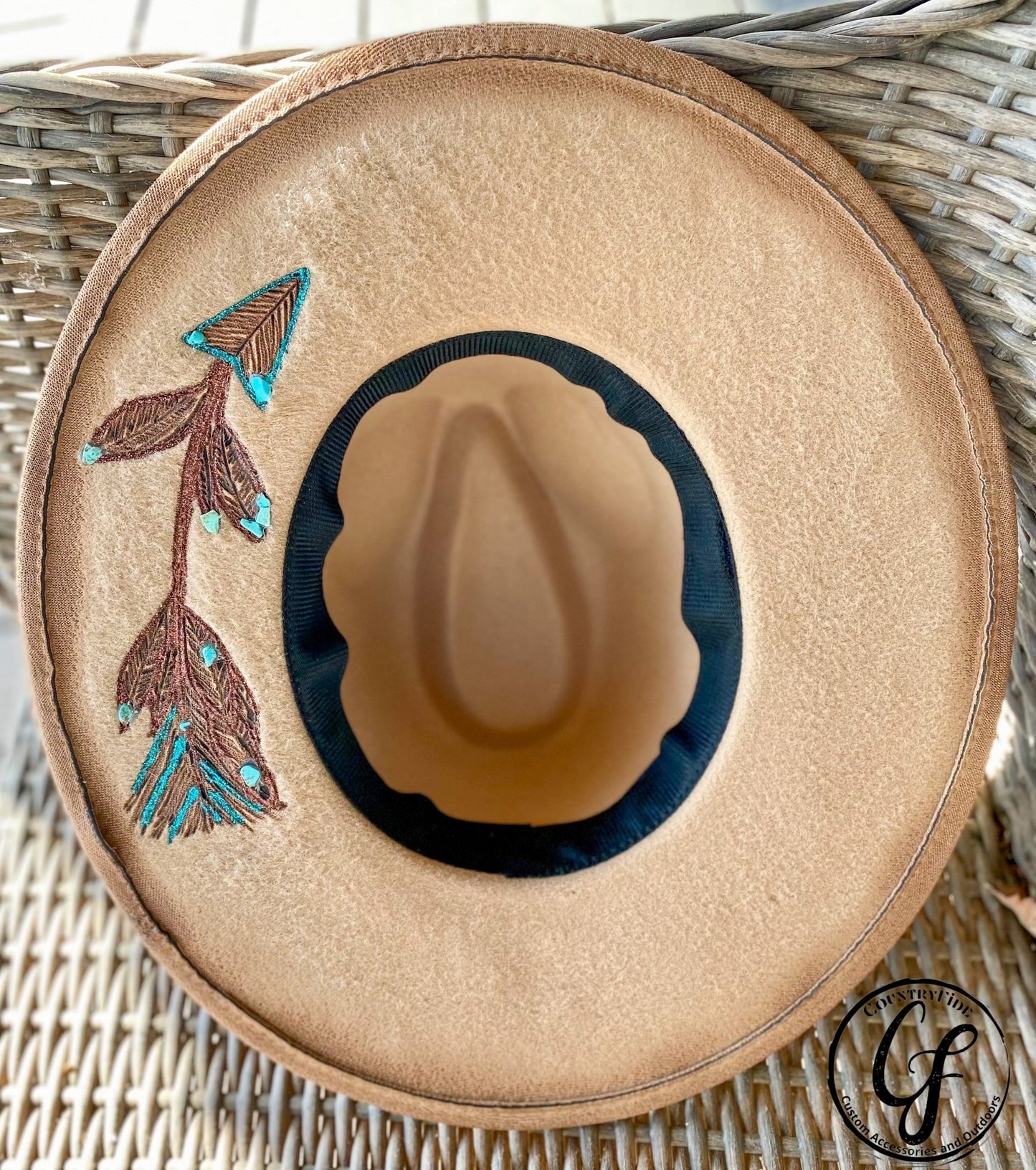 FEATHERED INDIAN ARROW FEDORA - CountryFide Custom Accessories and Outdoors