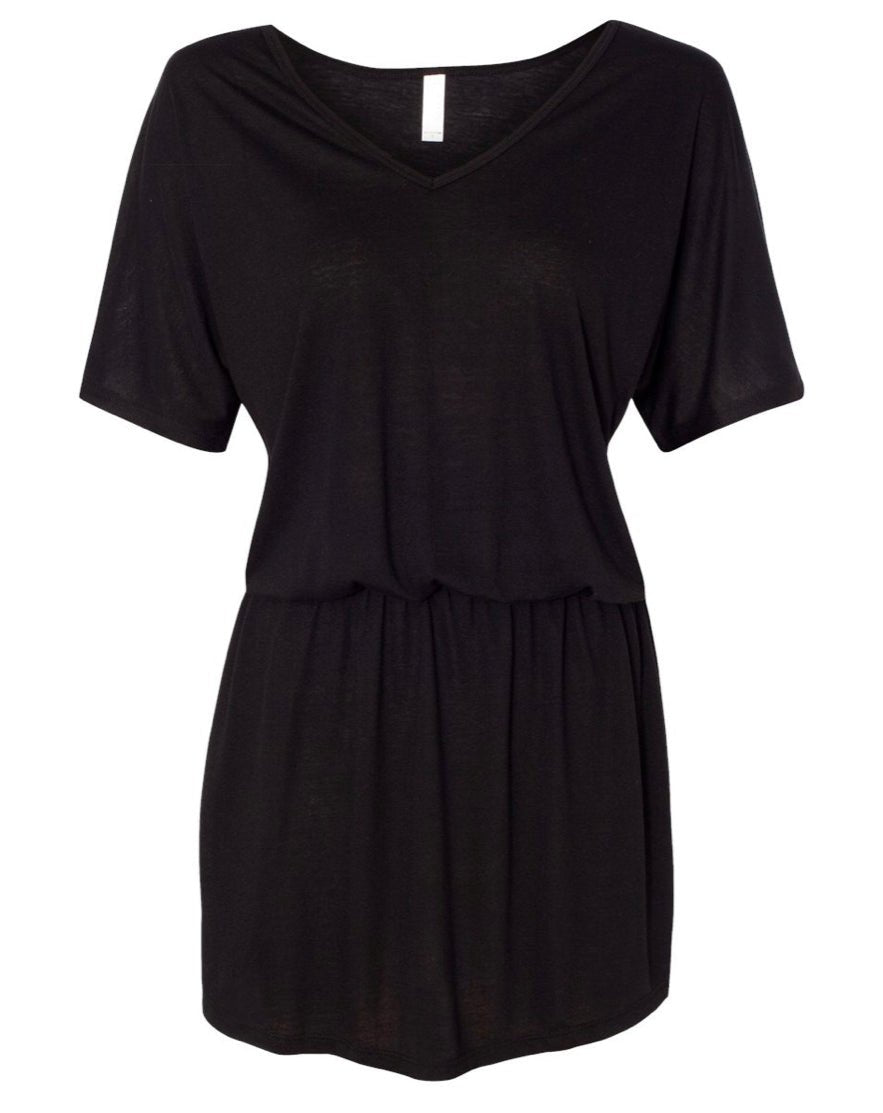 FLOWY V NECK DRESS - BELLA + CANAVAS - CountryFide Custom Accessories and Outdoors