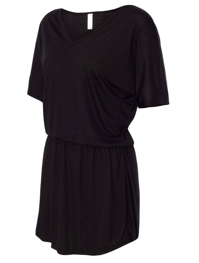FLOWY V NECK DRESS - BELLA + CANAVAS - CountryFide Custom Accessories and Outdoors