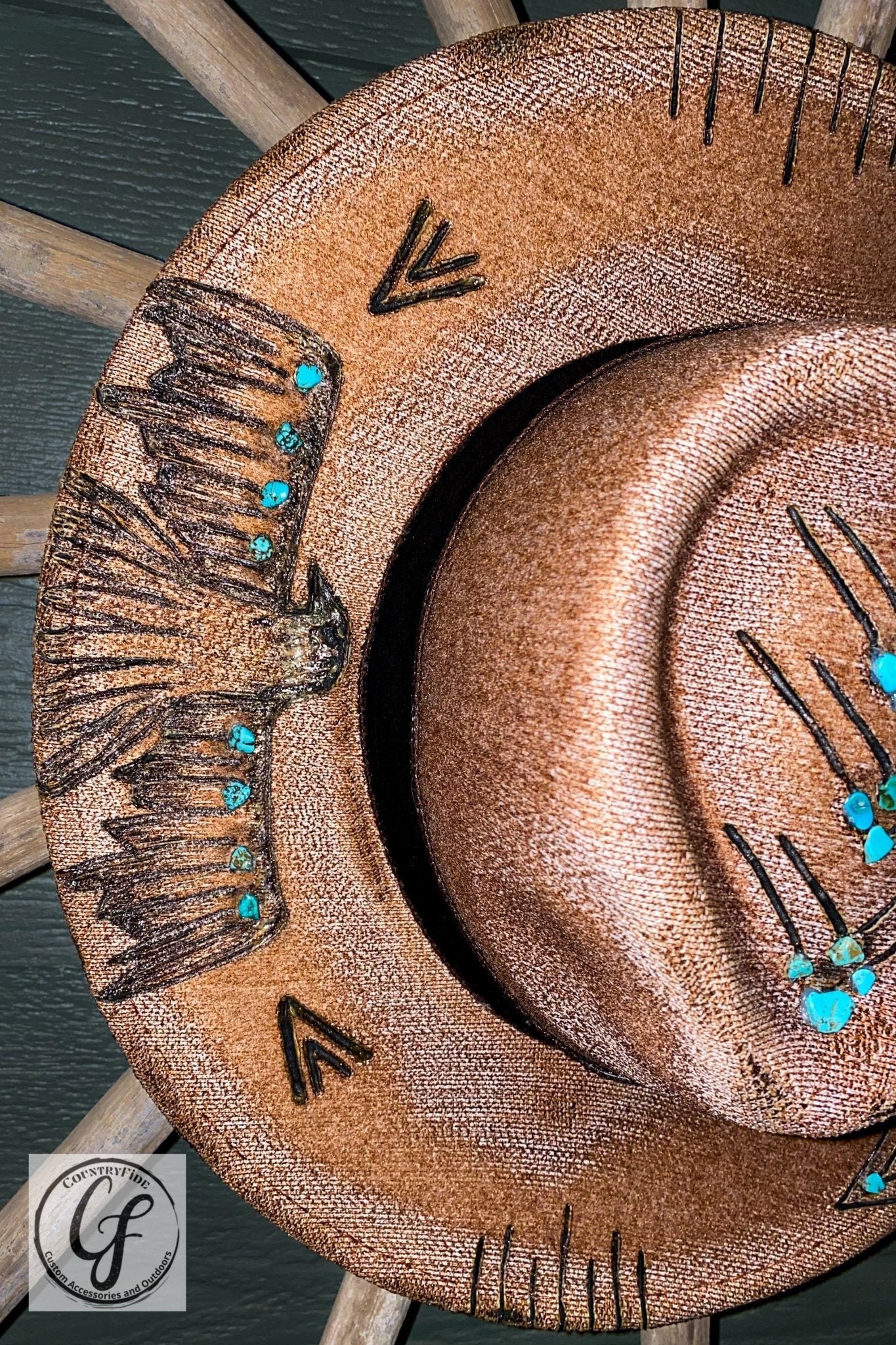 FREEBIRD TURQUOISE STONE FEDORA - CountryFide Custom Accessories and Outdoors