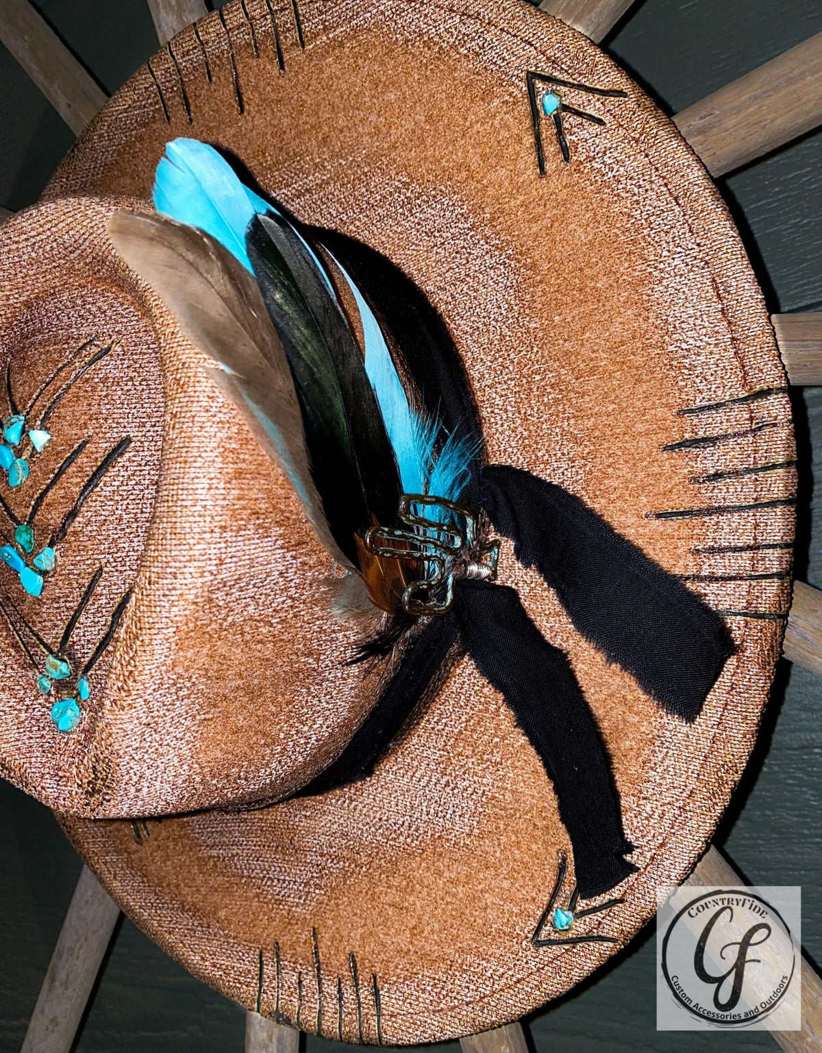 FREEBIRD TURQUOISE STONE FEDORA - CountryFide Custom Accessories and Outdoors